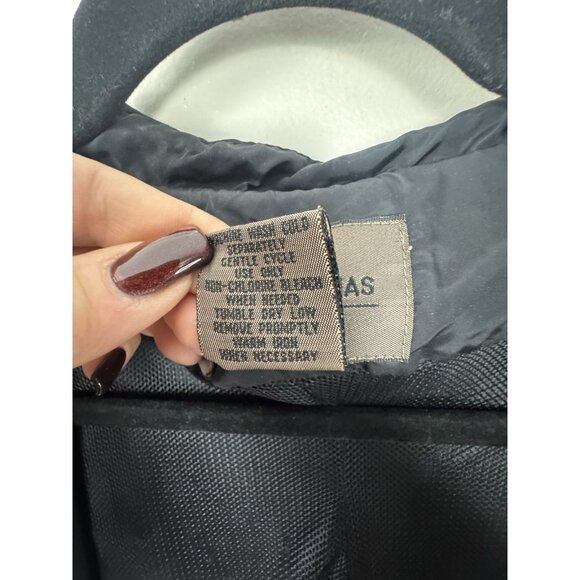 Brandon Thomas Womens 1X Black Rain Coat Tie Waist Double Breasted Outdoors Chic - Picture 7 of 13